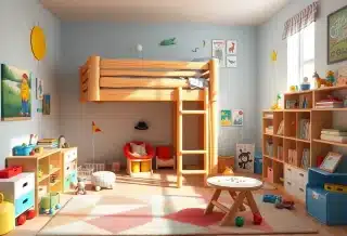 Transformer une chambre en espace de jeu avec un lit cabane superposé