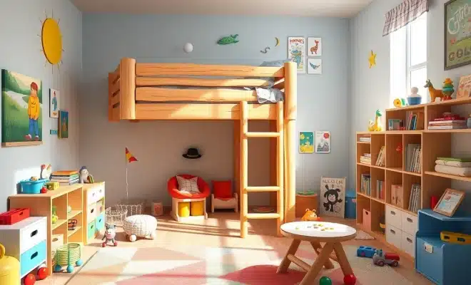 Transformer une chambre en espace de jeu avec un lit cabane superposé